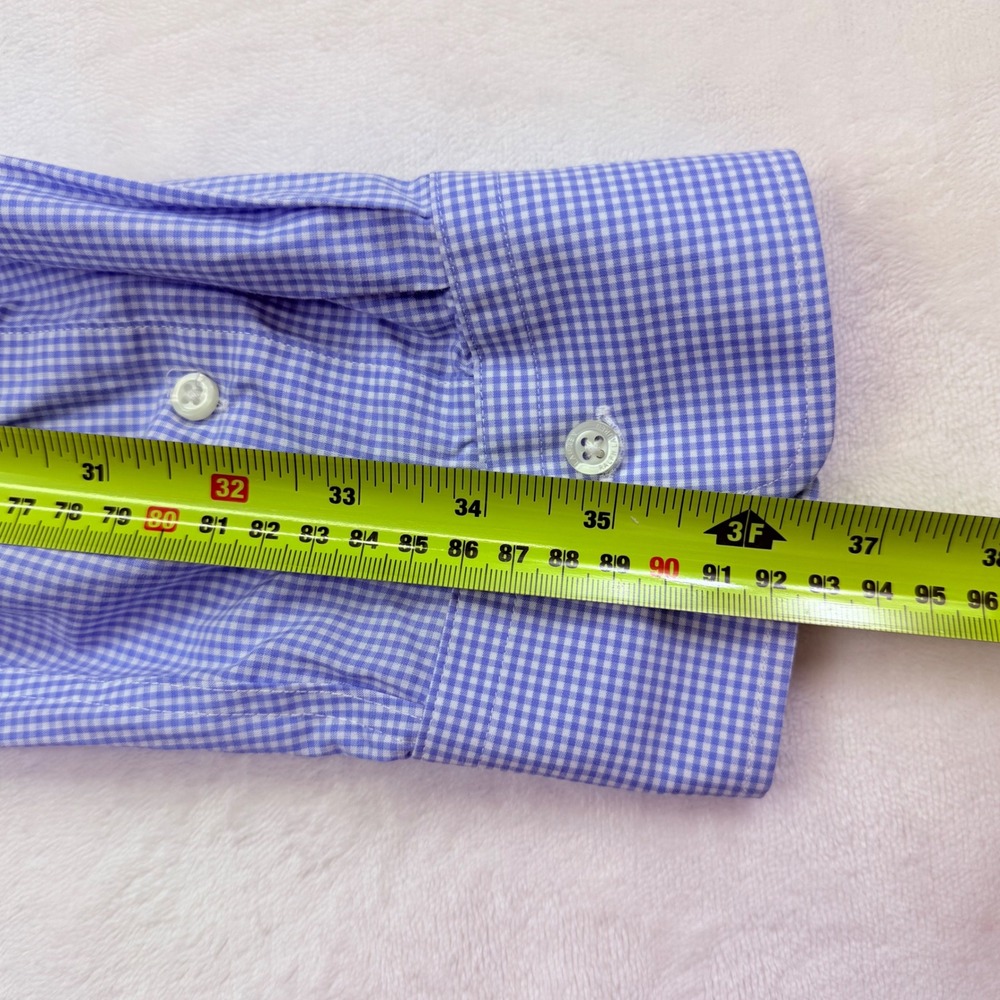 Lauren Ralph Lauren Mens Dress Shirt 18 36/37 Purple Gingham Classic Fit Stretch - Picture 15 of 15